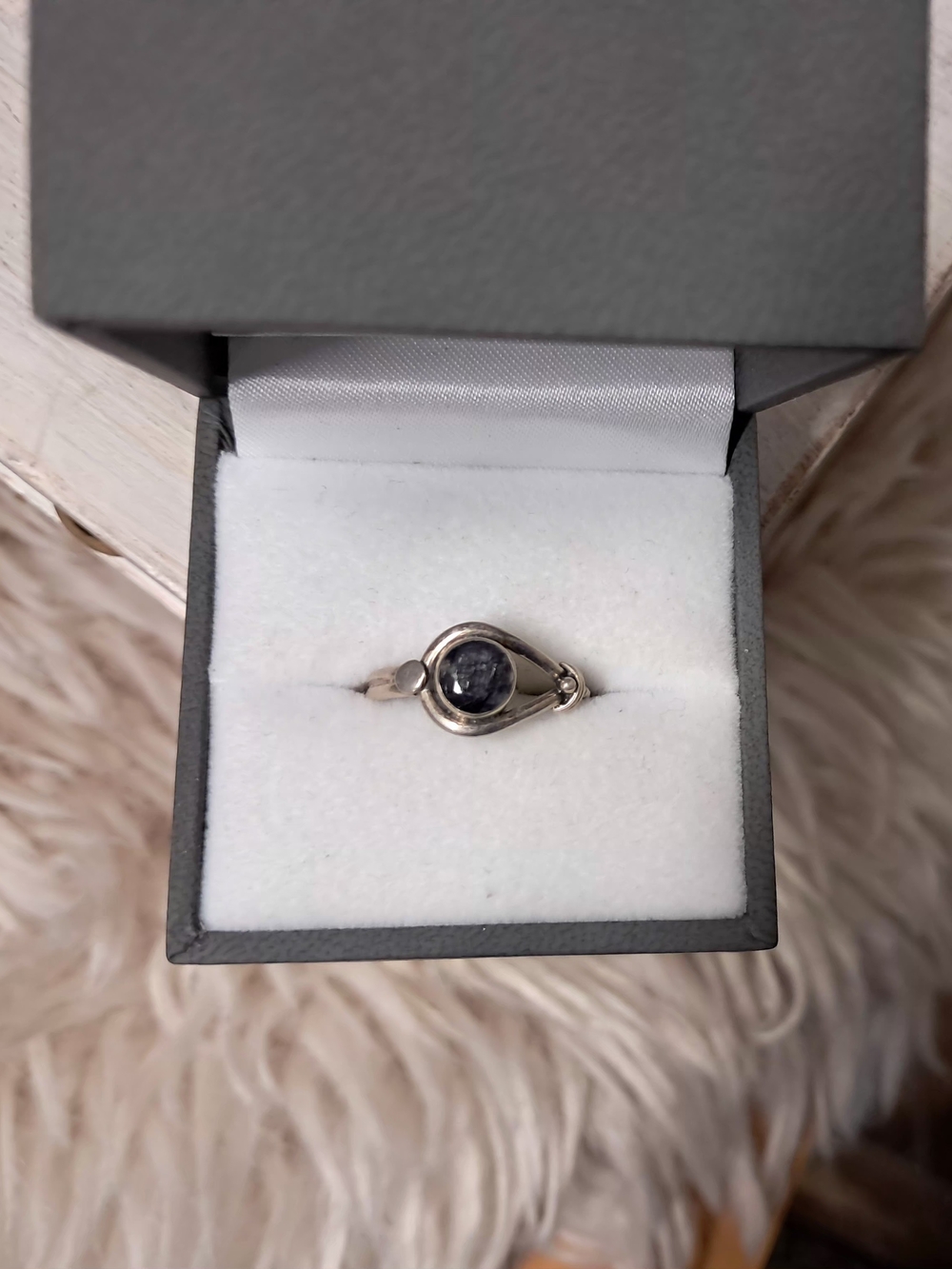 Vintage Mid-Century Modernist Sterling Silver Statement Ring Size 5 - Picture 7 of 8